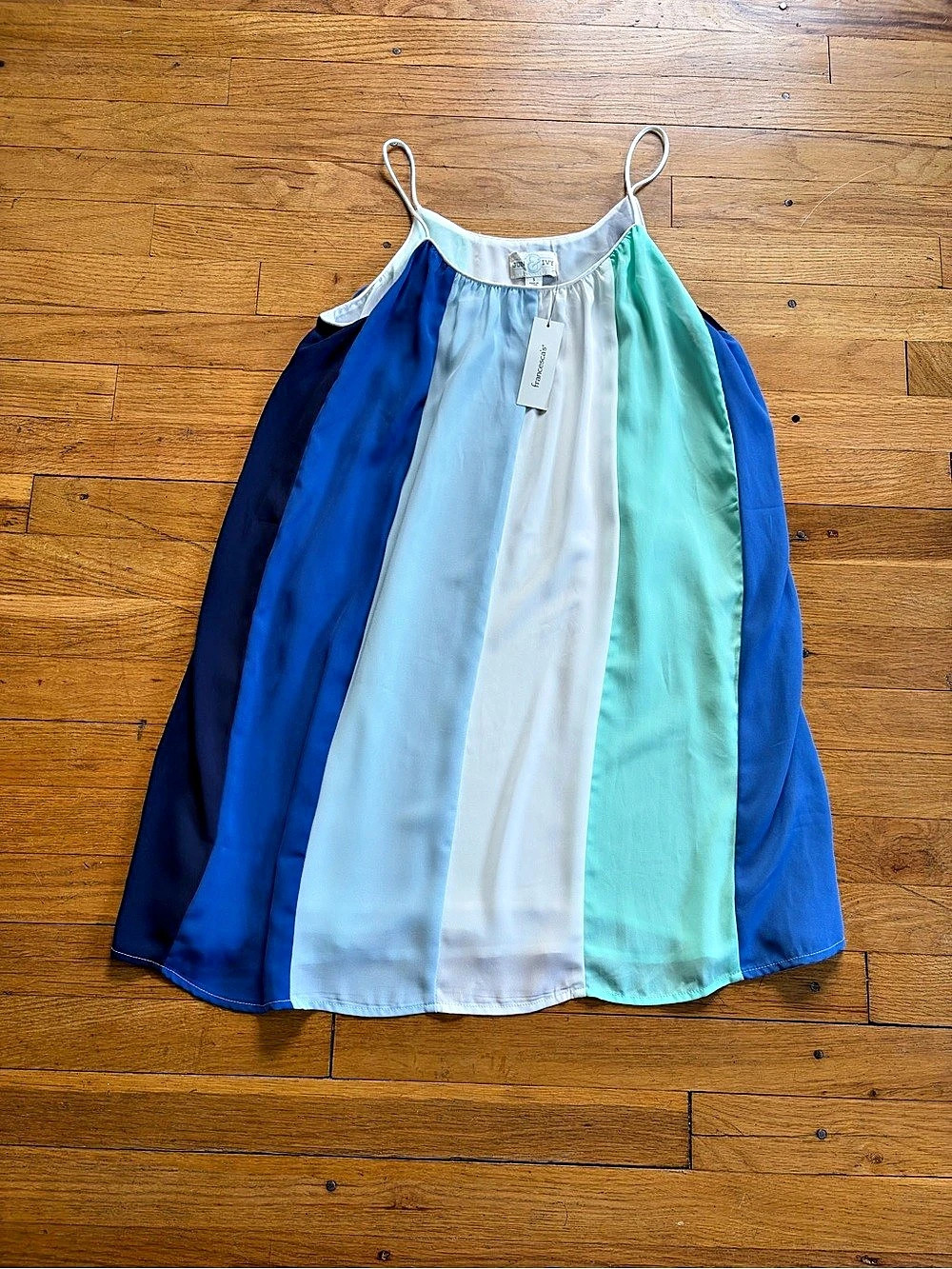 JUN&IVY Color Block Polyester mini dress in Blue & White Size Small NWT coastal